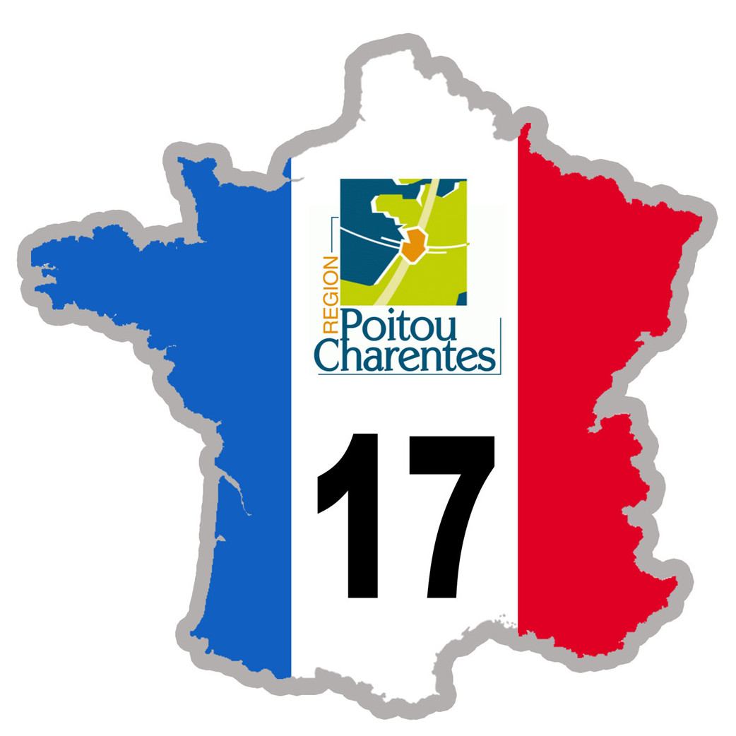 FRANCE 17 Poitou Charente - 15x15cm - Sticker/autocollant