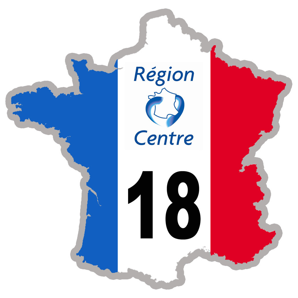 FRANCE 18 Région Centre - 10x10cm - Sticker/autocollant