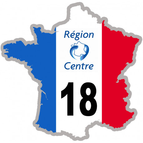 FRANCE 18 Région Centre - 10x10cm - Sticker/autocollant