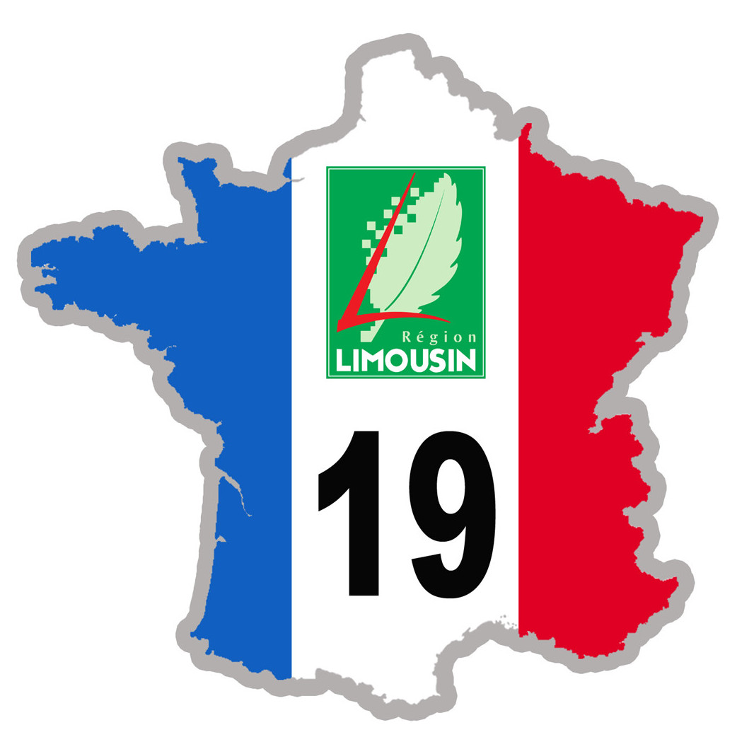 FRANCE 19 Limousin - 10x10cm - Sticker/autocollant