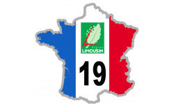 FRANCE 19 région Limousin - 10x10cm - Sticker/autocollant