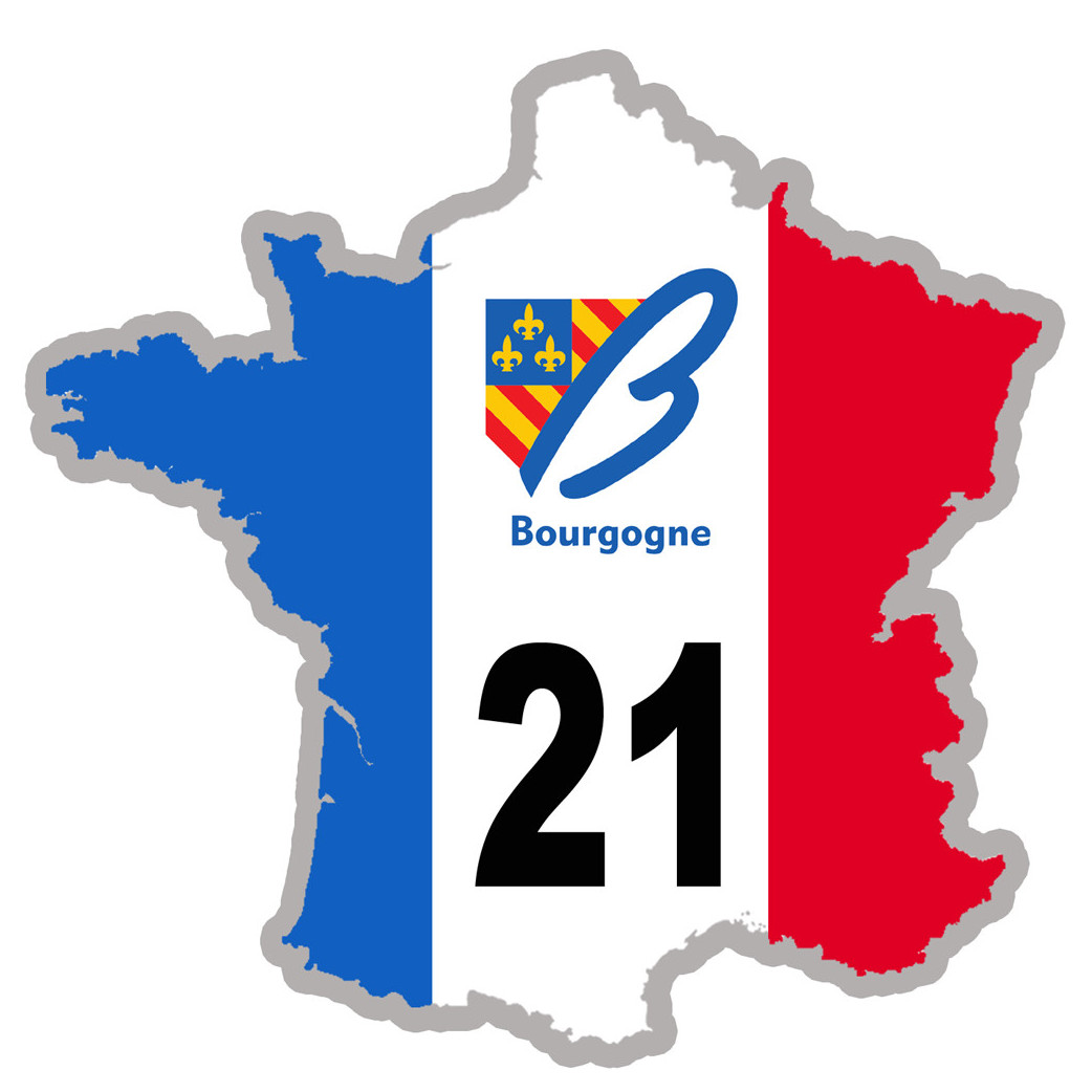 FRANCE 21 Bourgogne - 10x10cm - Sticker/autocollant