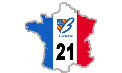 FRANCE 21 région Bourgogne - 10x10cm - Sticker/autocollant