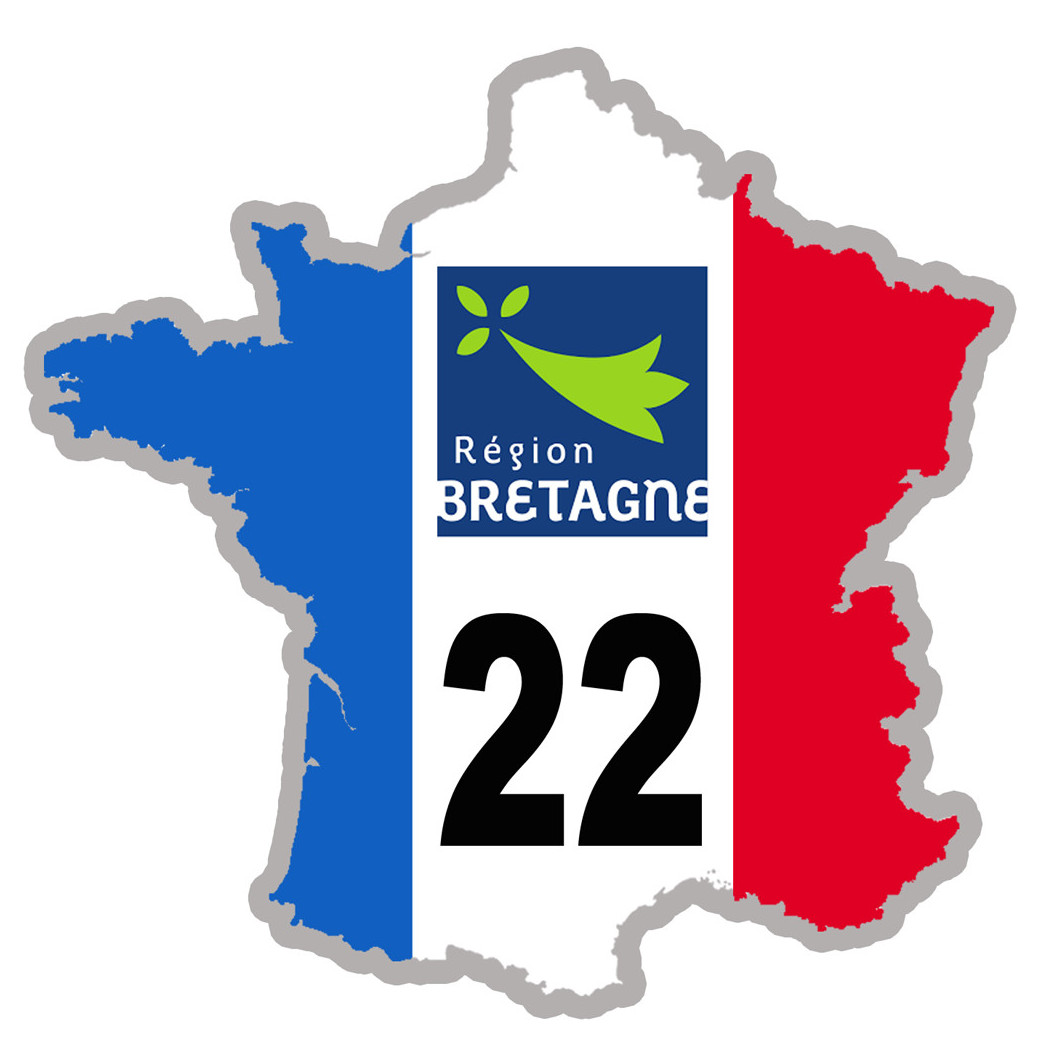 FRANCE 22 région Bretagne - 10x10cm - Sticker/autocollant