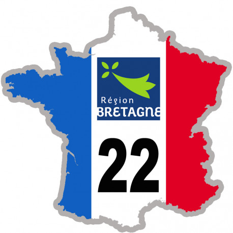 FRANCE 22 région Bretagne - 5x5cm - Sticker/autocollant