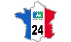 FRANCE 24 Aquitaine - 10x10cm - Sticker/autocollant
