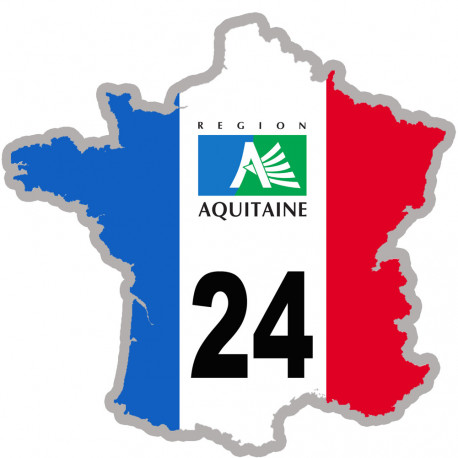 FRANCE 24 Aquitaine - 10x10cm - Sticker/autocollant