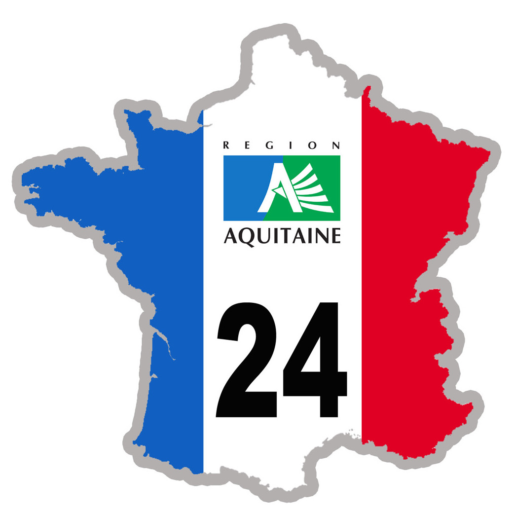 FRANCE 24 Aquitaine - 5x5cm - Sticker/autocollant