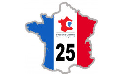 FRANCE 25 Franche-Comté - 5x5cm - Sticker/autocollant