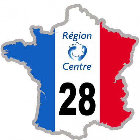 FRANCE 28 région Centre - 20x20cm - Sticker/autocollant