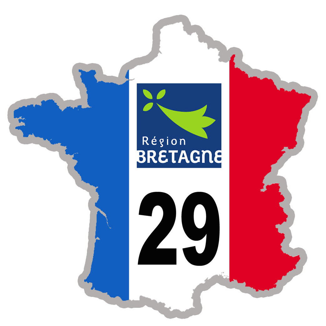 FRANCE 29 région Bretagne - 20x20cm - Sticker/autocollant