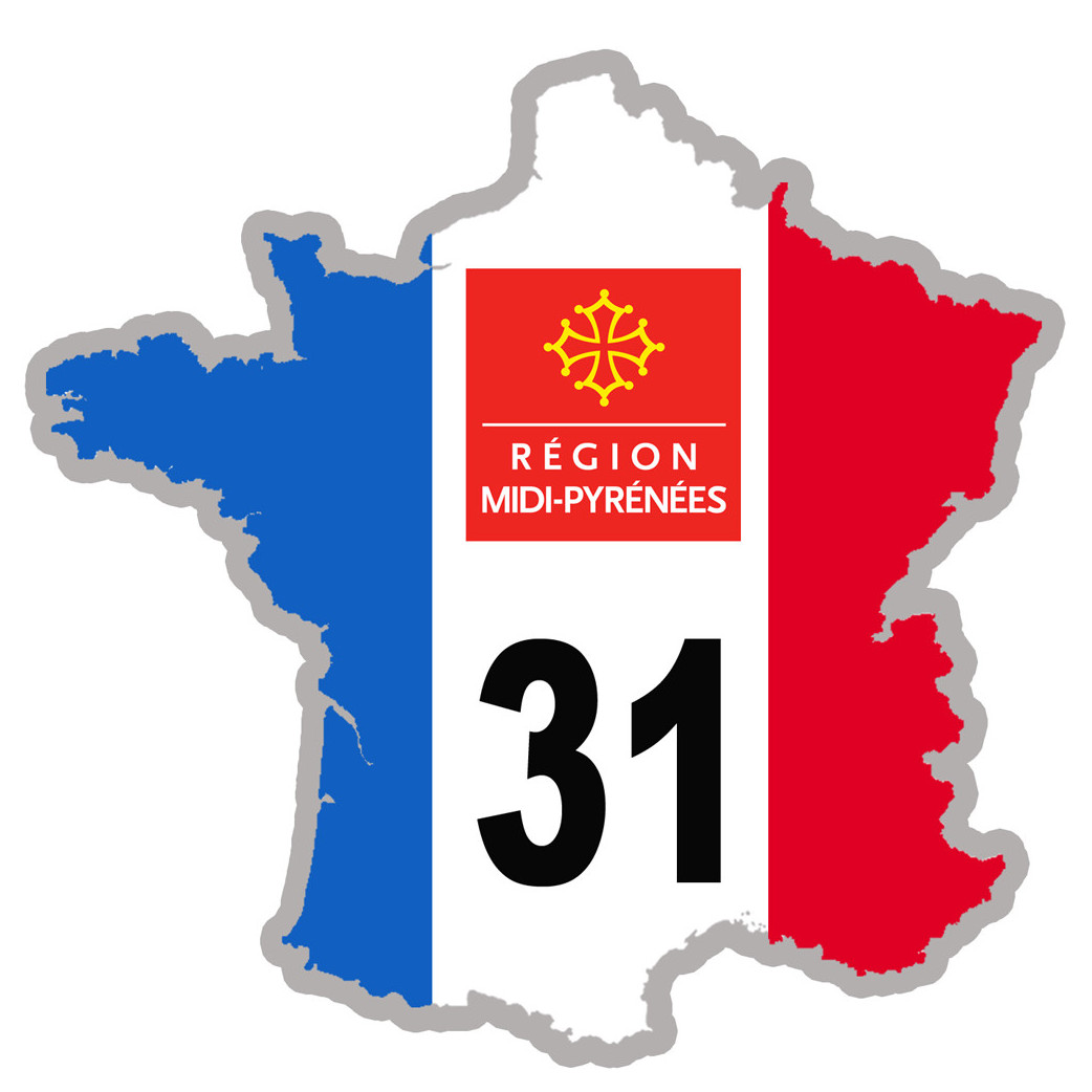 FRANCE 31 Midi Pyrénées - 5x5cm - Sticker/autocollant