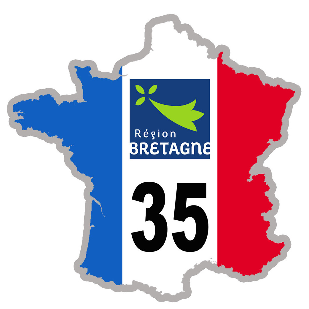 FRANCE 35 région Bretagne - 5x5cm - Sticker/autocollant