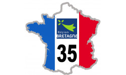 FRANCE 35 région Bretagne - 20x20cm - Sticker/autocollant