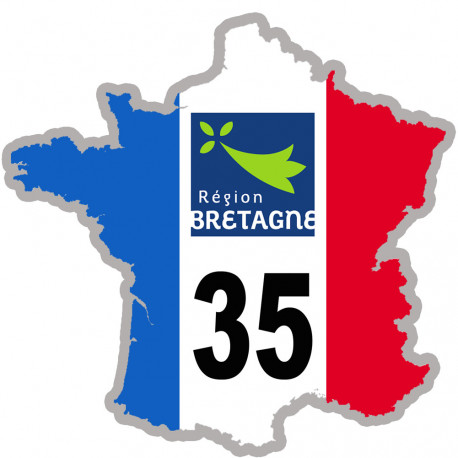 FRANCE 35 région Bretagne - 20x20cm - Sticker/autocollant