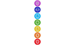 7 chakras - 7 stickers de 5cm - Sticker/autocollant