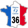 Sticker / autocollant : FRANCE 36 région Centre - 15x15cm