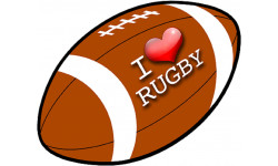 I love rugby - 20x16.2cm - Sticker/autocollant