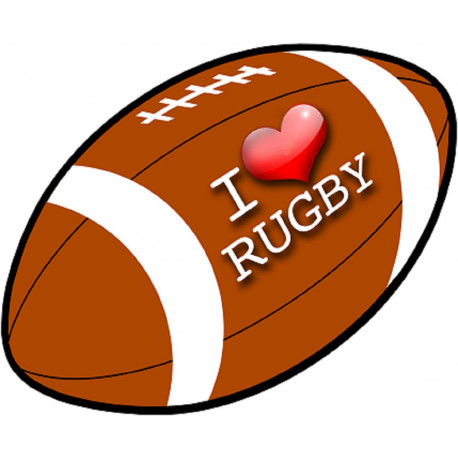 I love rugby - 20x16.2cm - Sticker/autocollant