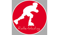 rollerblading rouge - 10cm - Sticker/autocollant