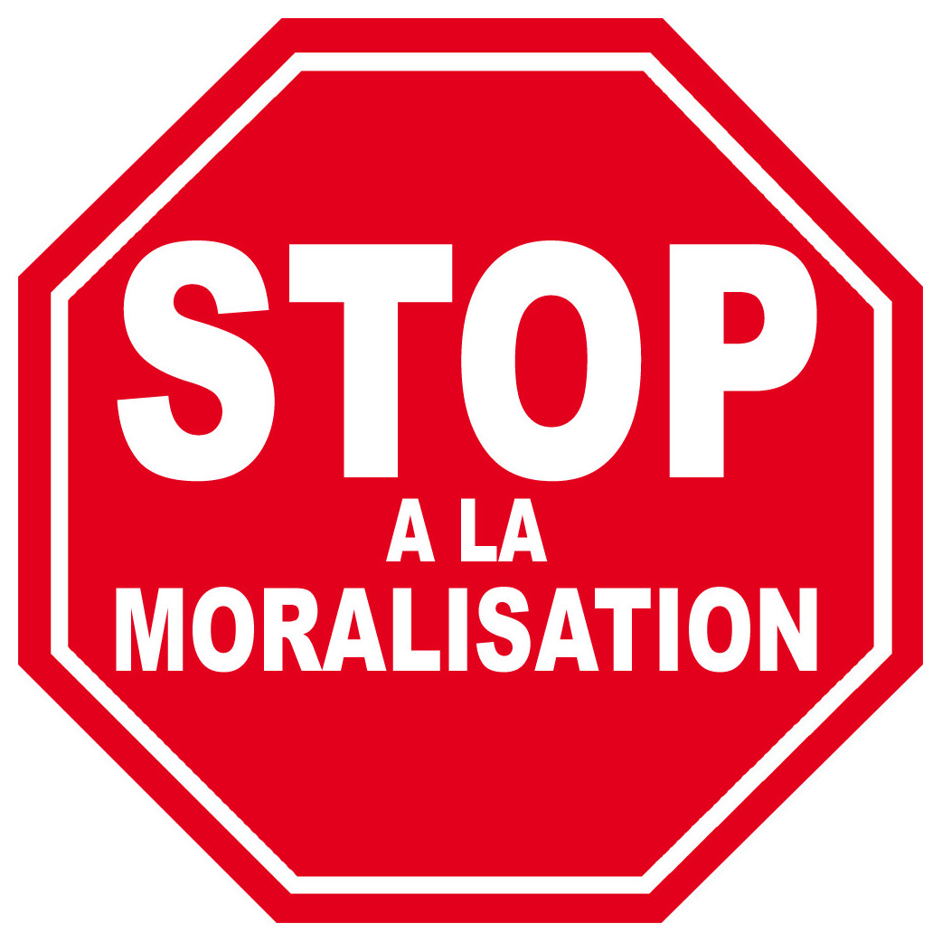 moralisation STOP - 5x5cm - Sticker/autocollant