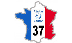 FRANCE 37 région Centre - 5x5cm - Sticker/autocollant