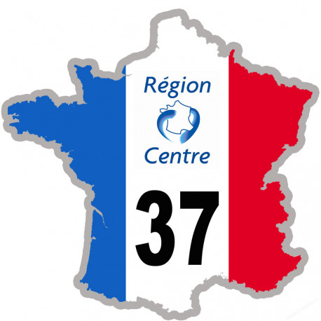 FRANCE 37 région Centre - 5x5cm - Sticker/autocollant