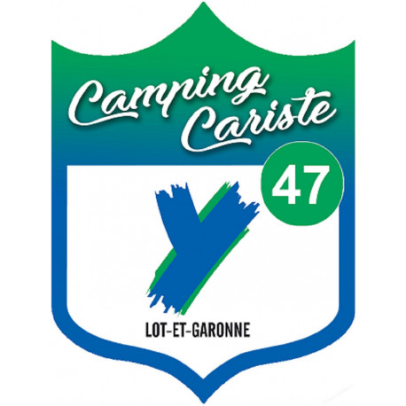 blason camping cariste Lot et Garonne 47 - 15x11.2cm - Sticker/autocollant