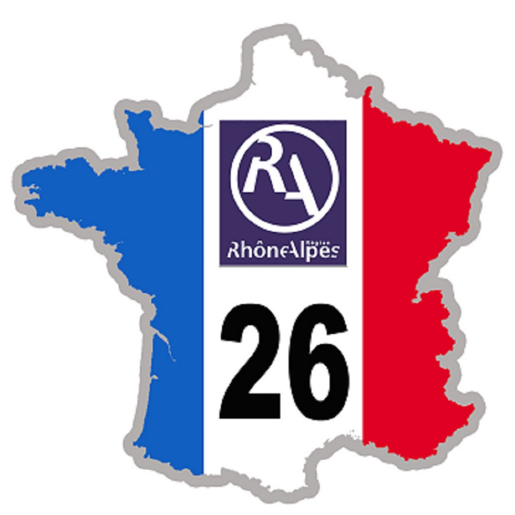 FRANCE 26 Rhône Alpes - 10x10cm - Sticker/autocollant