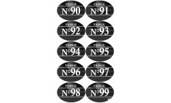 Numéros table de restaurant de 90 à 99 (10 fois 7x5cm) - Sticker/autocollant