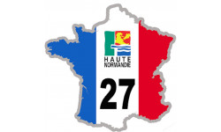 FRANCE 27 Région Haute Normandie - 10x10cm - Sticker/autocollant