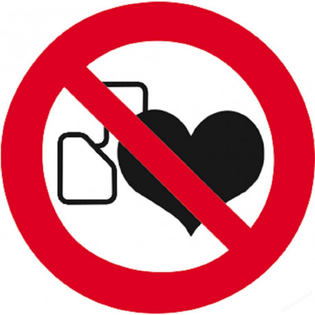 Interdit aux personnes portant un stimulateur cardiaque - 5cm - Sticker/autocollant