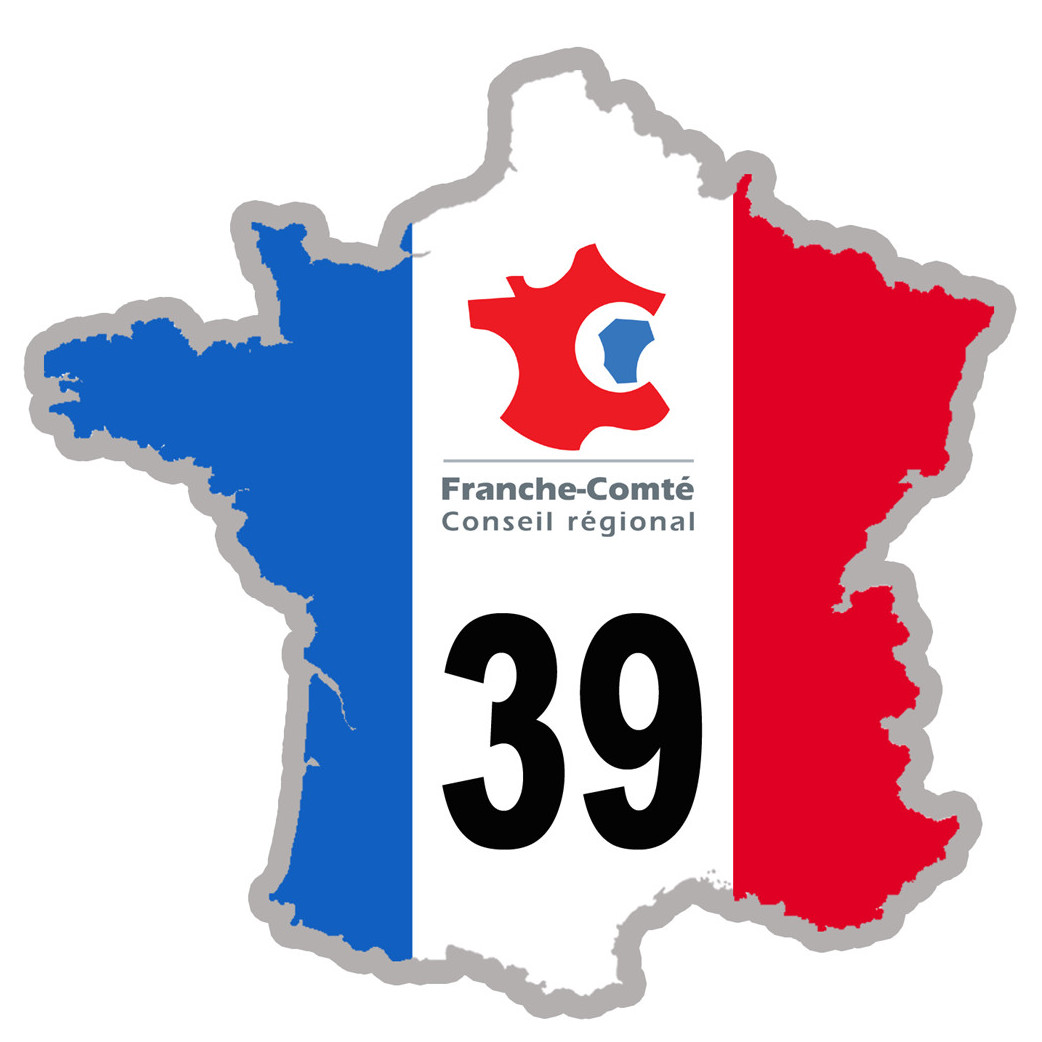 FRANCE 39 Franche Comté (5x5cm) - Sticker/autocollant