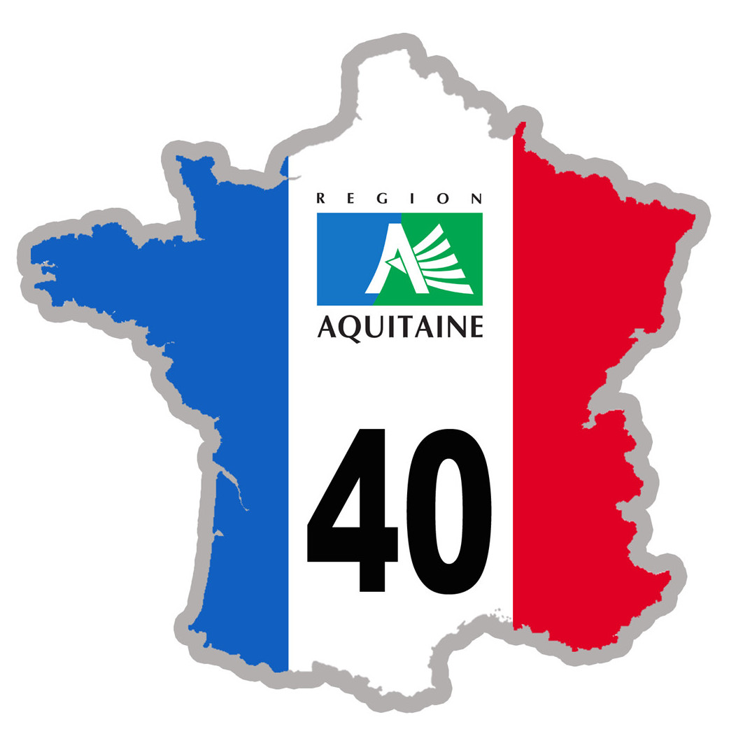 FRANCE 40 Aquitaine (5x5cm) - Sticker/autocollant