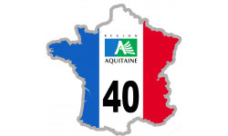FRANCE 40 Aquitaine (15x15cm) - Sticker/autocollant