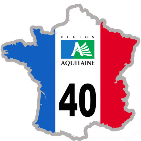 FRANCE 40 Aquitaine (15x15cm) - Sticker/autocollant