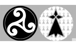 Bretagne triskèle et Hermine (2 fois 9cm) -  Sticker/autocollant