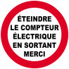 éteindre le compteur électrique en sortant (10cm) - Sticker/autocollant