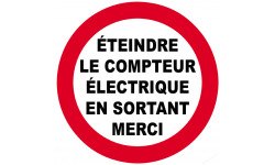 éteindre le compteur électrique en sortant (15cm) - Sticker/autocollant
