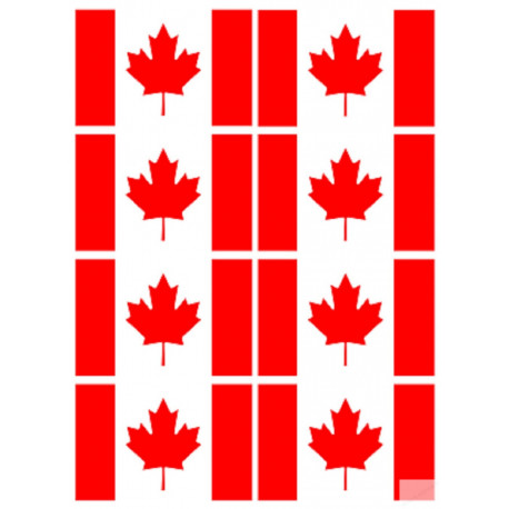 Drapeau Canada (8 fois 9.5x6.3cm) - Sticker/autocollant