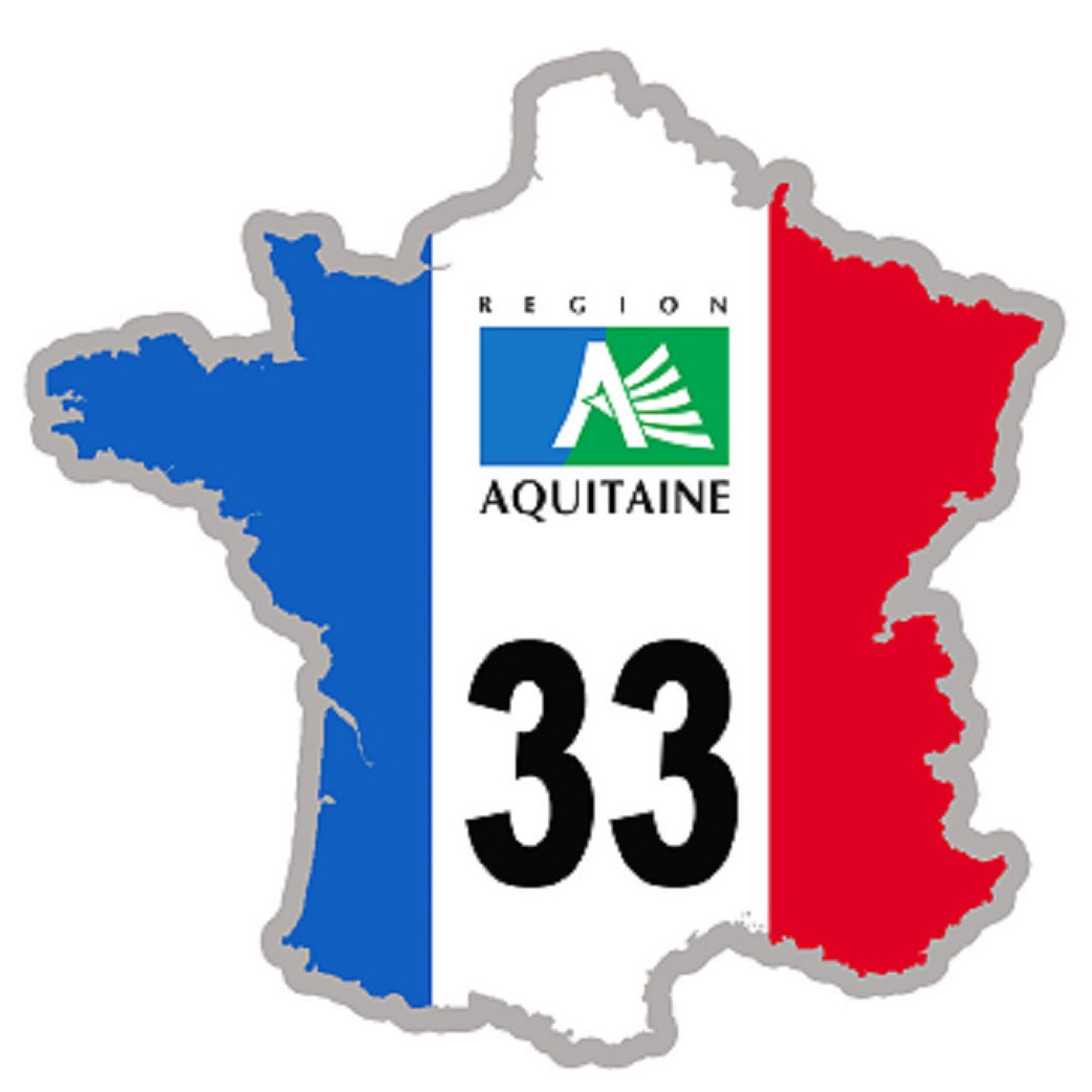 FRANCE 33 Aquitaine - 10x10cm - Sticker/autocollant
