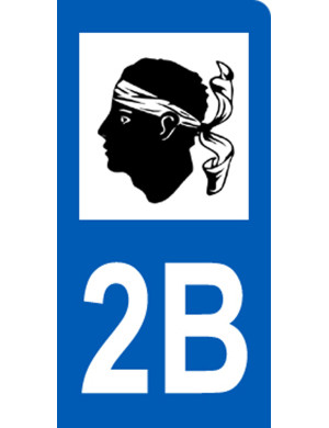immatriculation motard département 2B Corse (6x3cm) - Sticker/autocollant