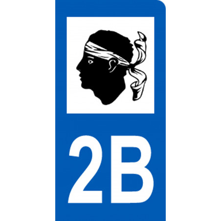 immatriculation motard département 2B Corse (6x3cm) - Sticker/autocollant immatriculation motard département 2B Corse (6x3cm) - Sticker/autocollant