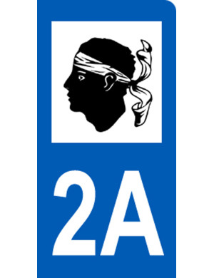 immatriculation motard département 2A Corse (6x3cm) - Sticker/autocollant