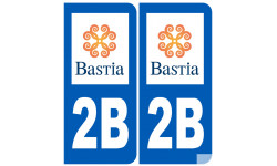 immatriculation ville de Bastia (2fois 10.2x4.6cm) - Sticker/autocollant