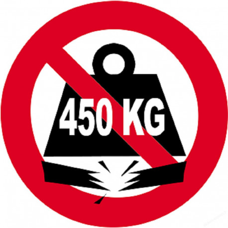 Charge maximale 450 kilos - 15cm - Sticker/autocollant