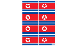 Drapeau Corée du Nord (8 fois 9.5x6.3cm) - Sticker/autocollant