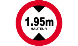 hauteur de passage maximum (1.95m - 20cm) - Sticker/autocollant