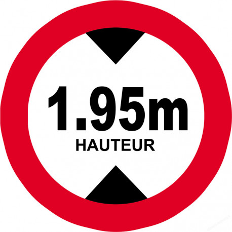 hauteur de passage maximum (1.95m - 15cm) - Sticker/autocollant