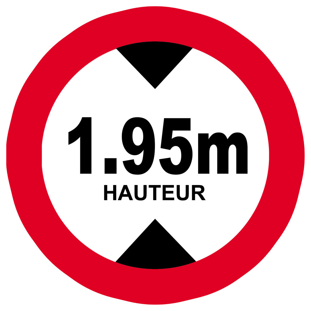 hauteur de passage maximum (1.95m - 10cm) - Sticker/autocollant